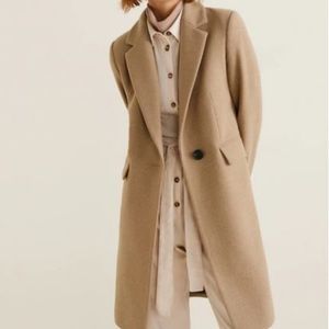 Mango Beige Wool Coat